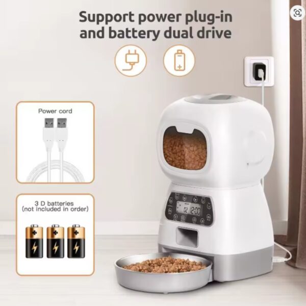 Alimentador Inteligente para Mascotas con Grabación y Doble Fuente de Energía - Image 2